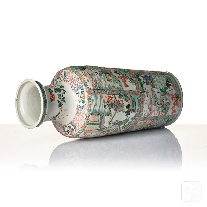 A famille verte roleau vase, - 图5
